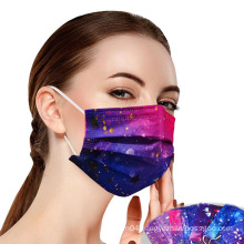 Customized Disposable Hamburger Maskes Romantic Sky Milk River Print 3ply Face Maskes for Adult